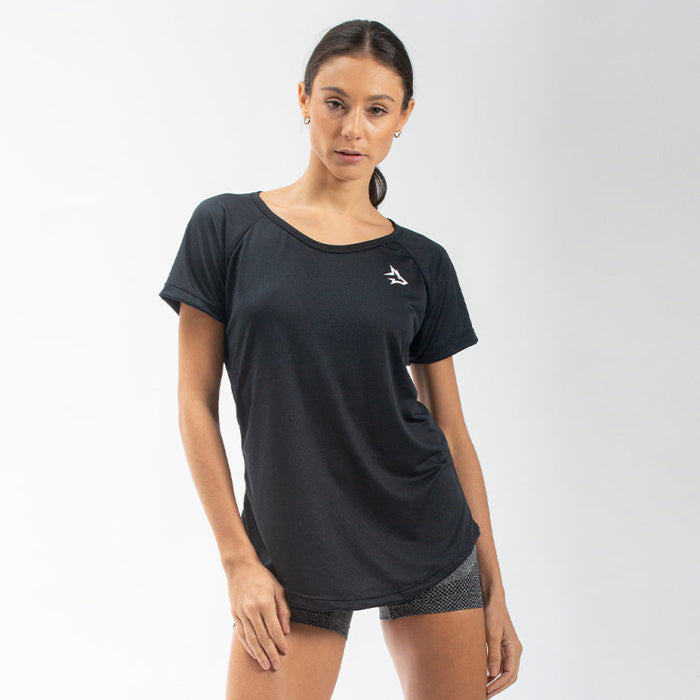 CAMISETA FEMININA DRY FIT NEW LUPUS PRETO